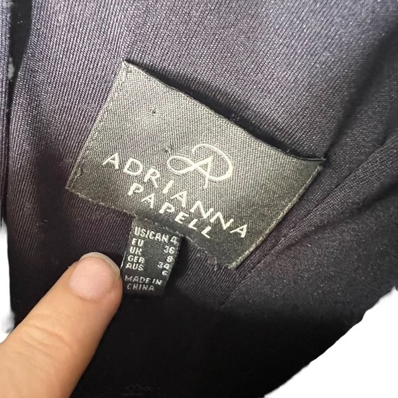 Adrianna Papell Navy Blue Long Sleeve Tapered Full Length Dress 4 - Picture 7 of 13